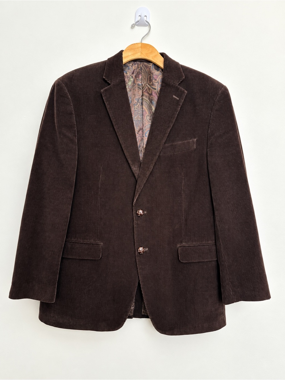 Lauren Ralph Lauren Men’s 40R Brown Corduroy Blazer Paisley Lined Sport Coat